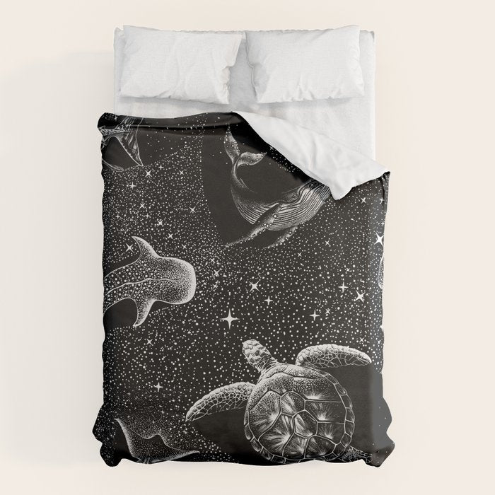 Cosmic Ocean (Black Version) Duvet Cover Gallery Image 1