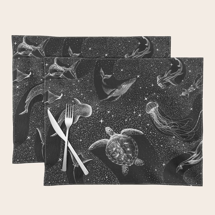 Cosmic Ocean (Black Version) Placemat Gallery Image 1