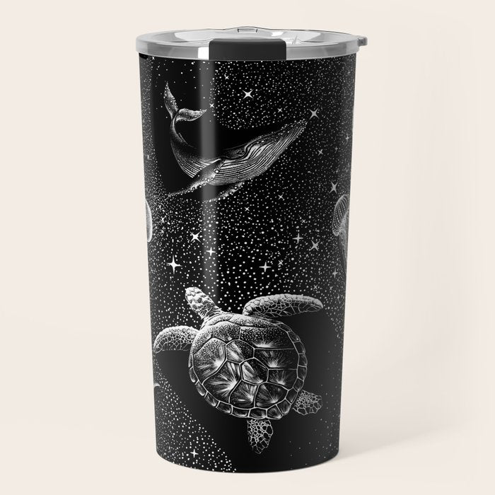 Cosmic Ocean (Black Version) Travel Mug Gallery Image 1