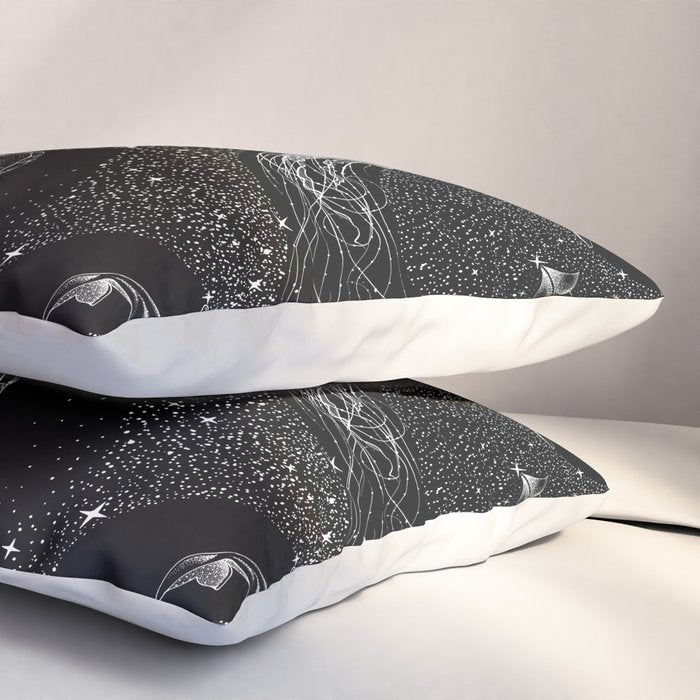 Cosmic Ocean (Black Version) Pillow Sham Gallery Image 3