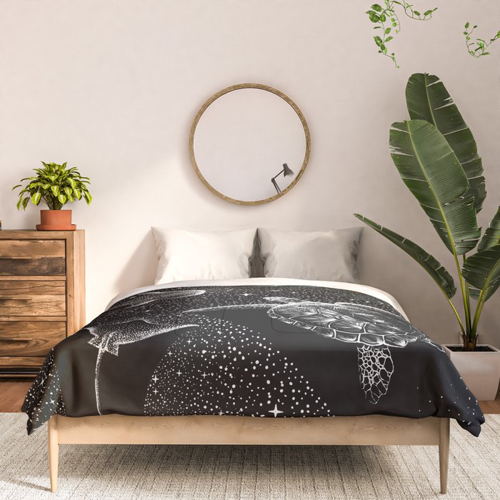 Cosmic Ocean (Black Version) Comforter Gallery Image 3