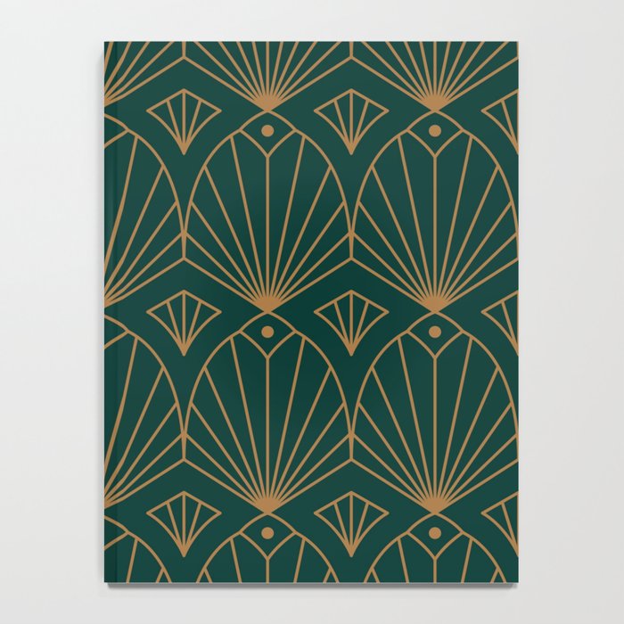 Art Deco Emerald Green & Gold Pattern Notebook Gallery Image 4