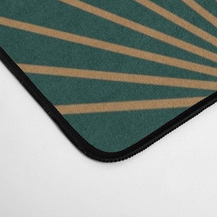 Art Deco Emerald Green & Gold Pattern Desk Mat Gallery Image 4