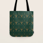 Art Deco Emerald Green & Gold Pattern Tote Bag Gallery Image 1