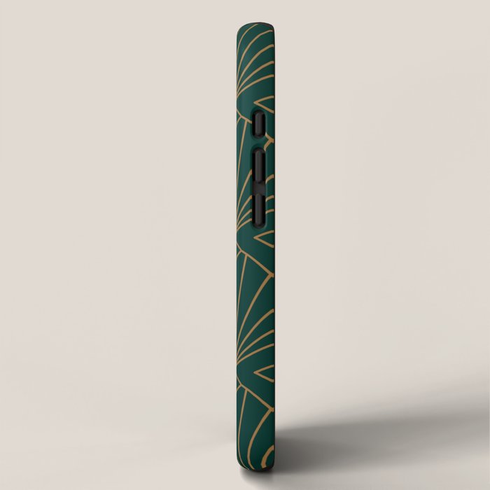 Art Deco Emerald Green & Gold Pattern iPhone Case Gallery Image 2