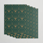 Art Deco Emerald Green & Gold Pattern Wrapping Paper Gallery Image 3