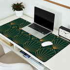 Art Deco Emerald Green & Gold Pattern Desk Mat Gallery Image 2