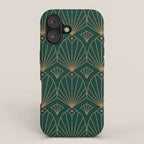 Art Deco Emerald Green & Gold Pattern iPhone Case Gallery Image 1