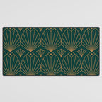 Art Deco Emerald Green & Gold Pattern Desk Mat Gallery Image 3