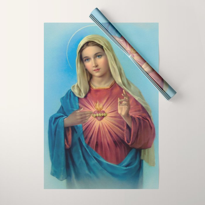 Immaculate Heart Of Mary Wrapping Paper Gallery Image 1