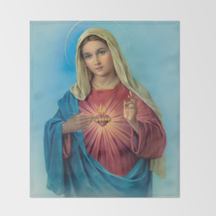 Immaculate Heart Of Mary Throw Blanket Gallery Image 2