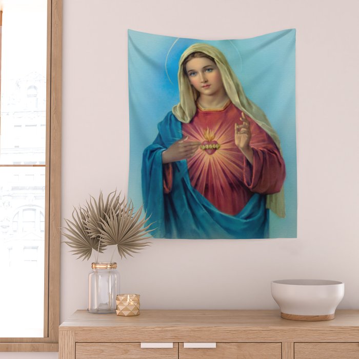 Immaculate Heart Of Mary Wall Tapestry Gallery Image 2