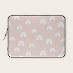 Boho Pink Rainbow - Pink & White Rainbow Pattern - Kids Rainbow Nursery Laptop Sleeve Gallery Image 1