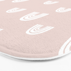 Boho Pink Rainbow - Pink & White Rainbow Pattern - Kids Rainbow Nursery Bath Mat Gallery Image 3