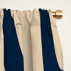 New Groove Retro Swirl Abstract Pattern in Midcentury Modern Navy Blue and Beige  Window Curtain Gallery Image 2