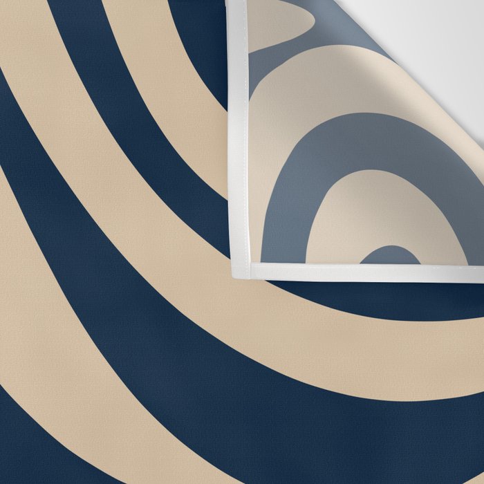 New Groove Retro Swirl Abstract Pattern in Midcentury Modern Navy Blue and Beige  Wall Tapestry Gallery Image 3