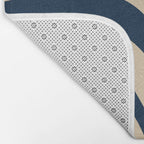 New Groove Retro Swirl Abstract Pattern in Midcentury Modern Navy Blue and Beige  Bath Mat Gallery Image 2