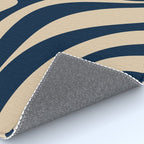 New Groove Retro Swirl Abstract Pattern in Midcentury Modern Navy Blue and Beige  Rug Gallery Image 4