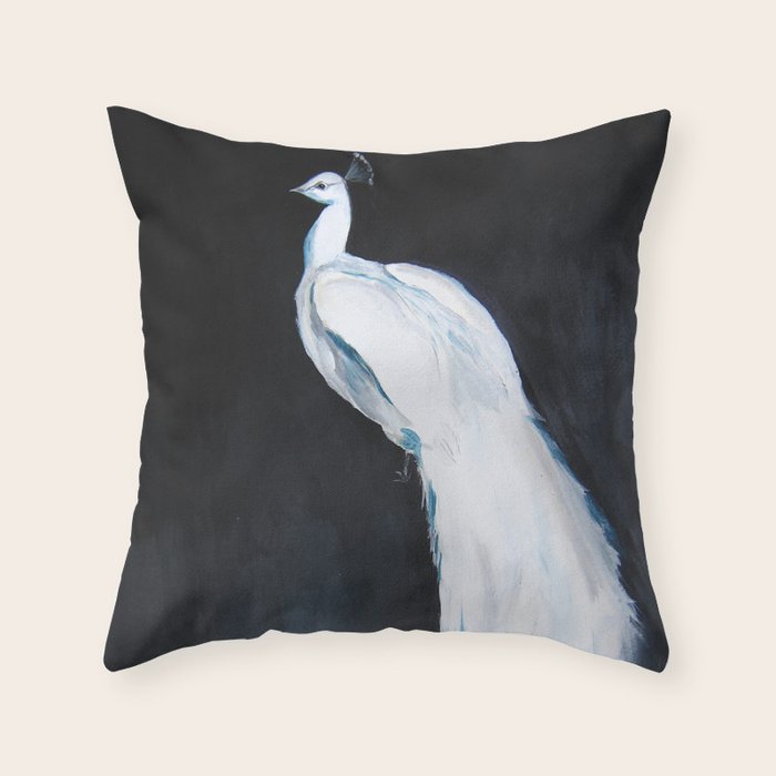 White Peacock II Throw Pillow Gallery Image 1