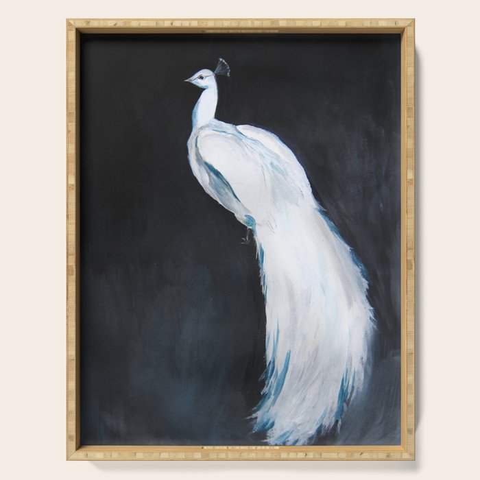 White Peacock II Serving Tray