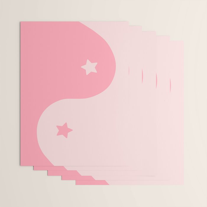 Pinkie Yin Yang Stars Wrapping Paper Gallery Image 3