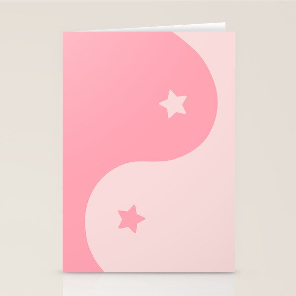 Pinkie Yin Yang Stars Stationery Card Gallery Image 2