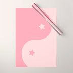 Pinkie Yin Yang Stars Wrapping Paper Gallery Image 1