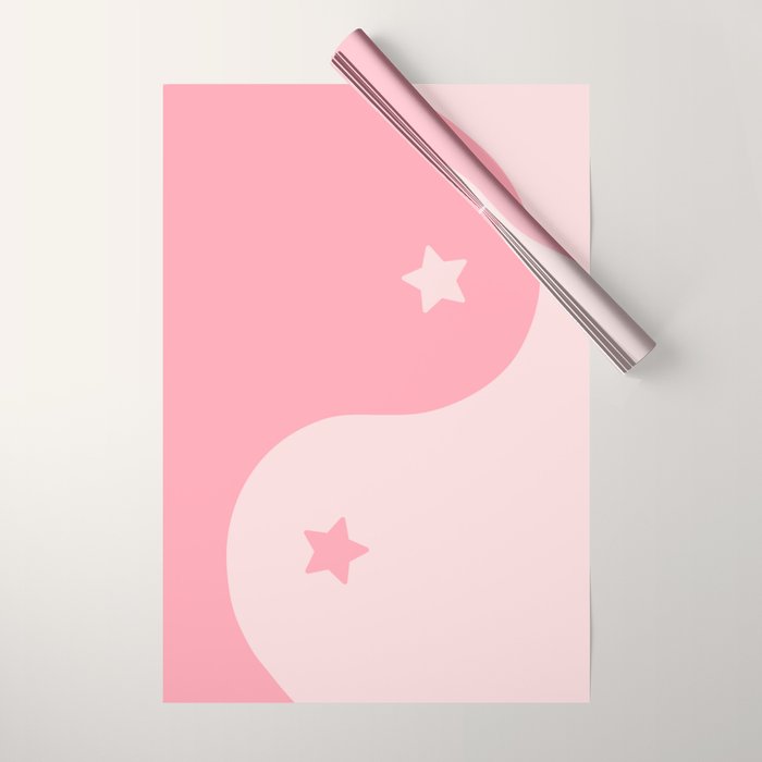 Pinkie Yin Yang Stars Wrapping Paper Gallery Image 1