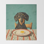 Dachshund Waiting For Breakfast Throw Blanket Gallery Image 2