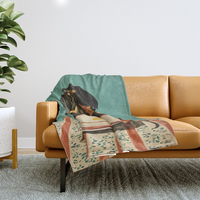 Dachshund Waiting For Breakfast Throw Blanket Gallery Image 1
