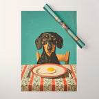 Dachshund Waiting For Breakfast Wrapping Paper Gallery Image 1