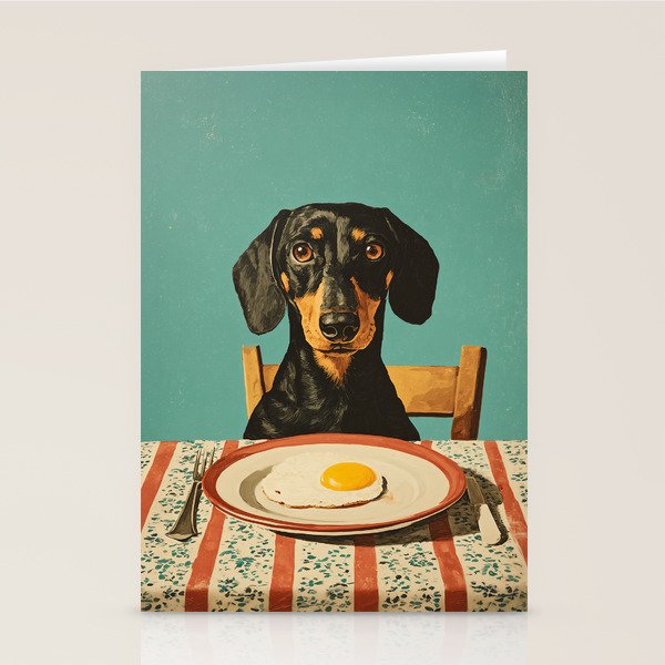 Dachshund Waiting For Breakfast Stationery Card Gallery Image 2