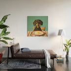 Dachshund Waiting For Breakfast Wood Wall Art Gallery Image 2