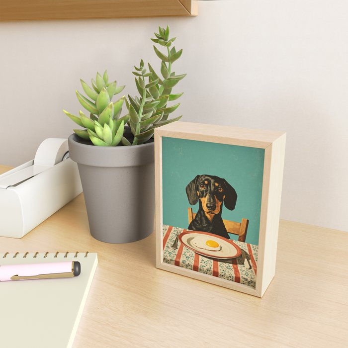 Dachshund Waiting For Breakfast Mini Art Print Gallery Image 2