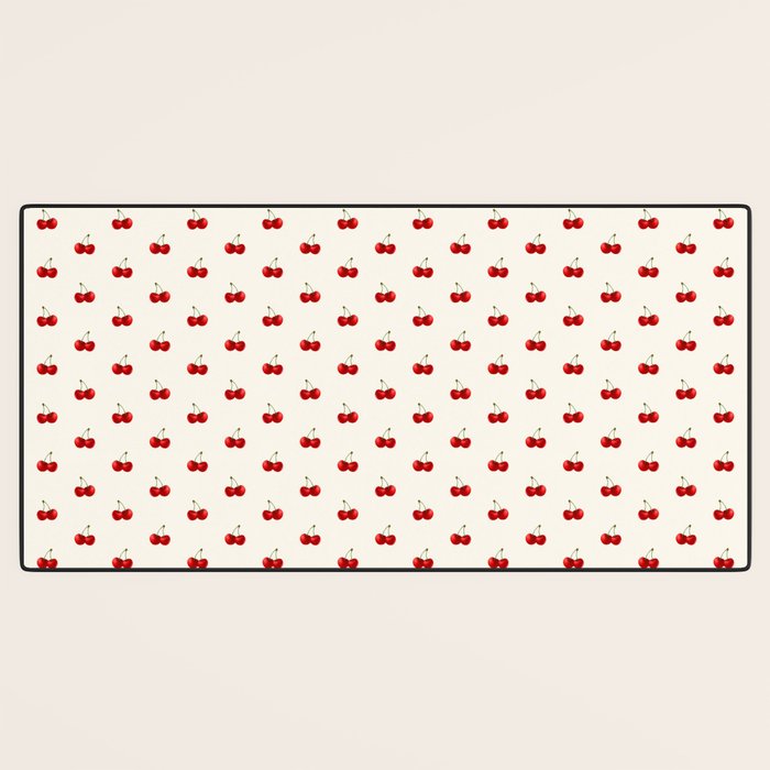 Y2K Cherries - Creme Pattern Miniature Desk Mat Gallery Image 3