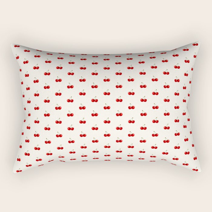 Y2K Cherries - Creme Pattern Miniature Rectangular Pillow Gallery Image 1