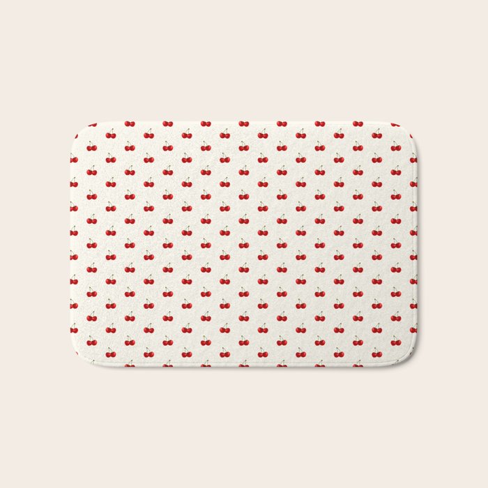 Y2K Cherries - Creme Pattern Miniature Bath Mat Gallery Image 1