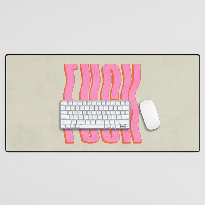 Favorite Word: Peach Wavy Edition Desk Mat Gallery Image 1