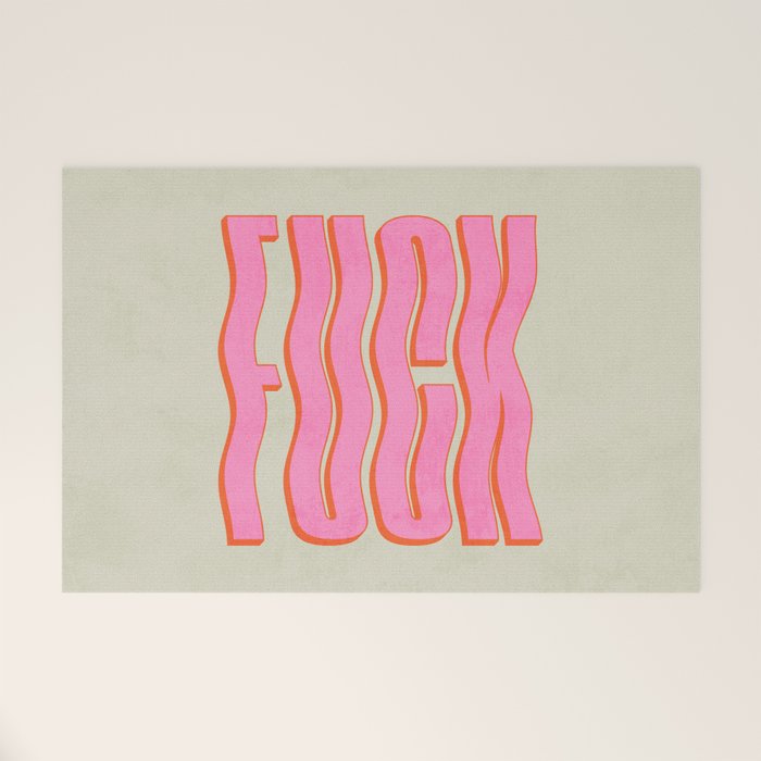 Favorite Word: Peach Wavy Edition Welcome Mat Gallery Image 1