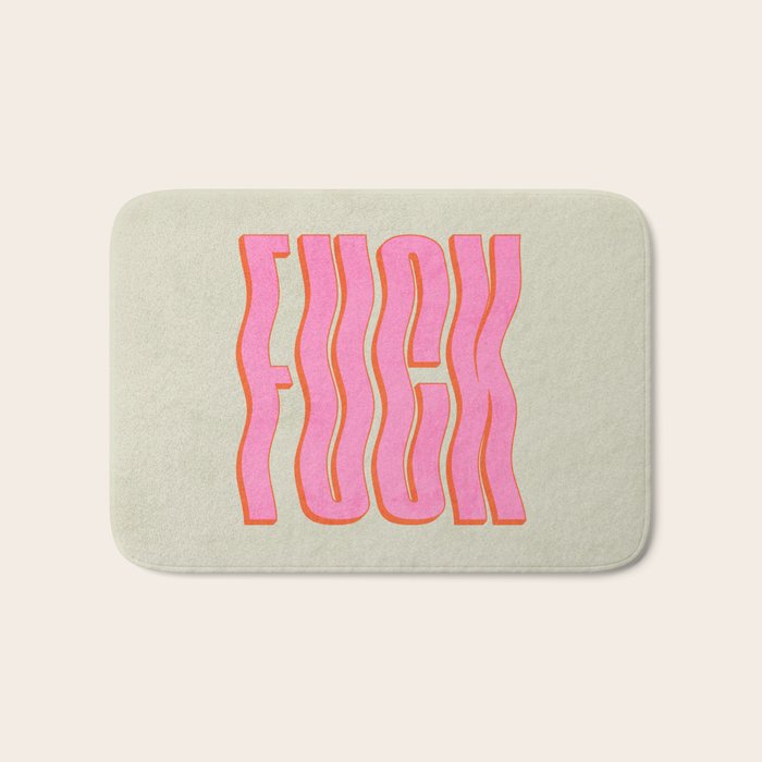 Favorite Word: Peach Wavy Edition Bath Mat Gallery Image 1