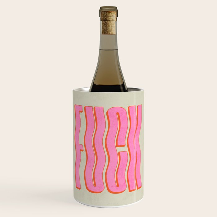 Favorite Word: Peach Wavy Edition Wine Chiller Gallery Image 1