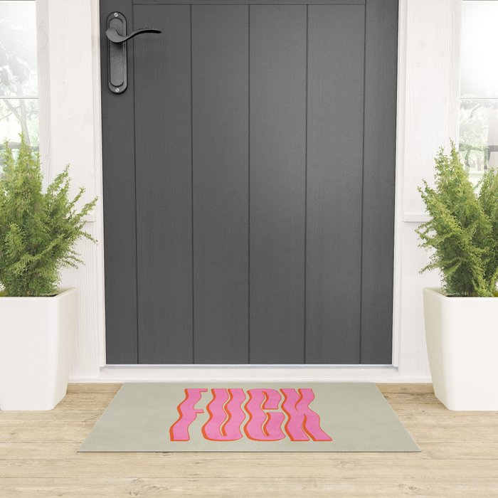 Favorite Word: Peach Wavy Edition Welcome Mat Gallery Image 3