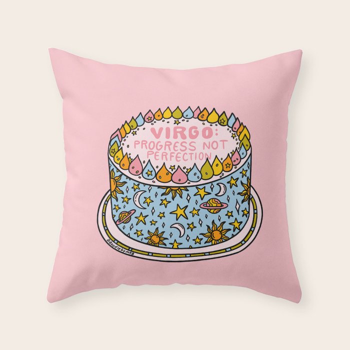 Virgo Cake Throw Pillow Gallery Image 1