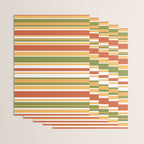 Retro Stripes Olive Green Burnt Orange Goldenrod Pattern Wrapping Paper Gallery Image 3