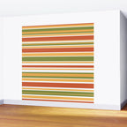 Retro Stripes Olive Green Burnt Orange Goldenrod Pattern Wall Mural Gallery Image 2