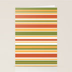 Retro Stripes Olive Green Burnt Orange Goldenrod Pattern Stationery Card Gallery Image 2