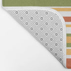 Retro Stripes Olive Green Burnt Orange Goldenrod Pattern Bath Mat Gallery Image 2