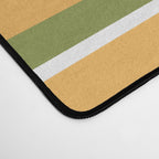 Retro Stripes Olive Green Burnt Orange Goldenrod Pattern Desk Mat Gallery Image 4