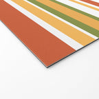 Retro Stripes Olive Green Burnt Orange Goldenrod Pattern Welcome Mat Gallery Image 2