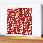 Mid Century Modern Contemporary Loop Pattern in Red and Cream Wall Mural Gallery Image 2